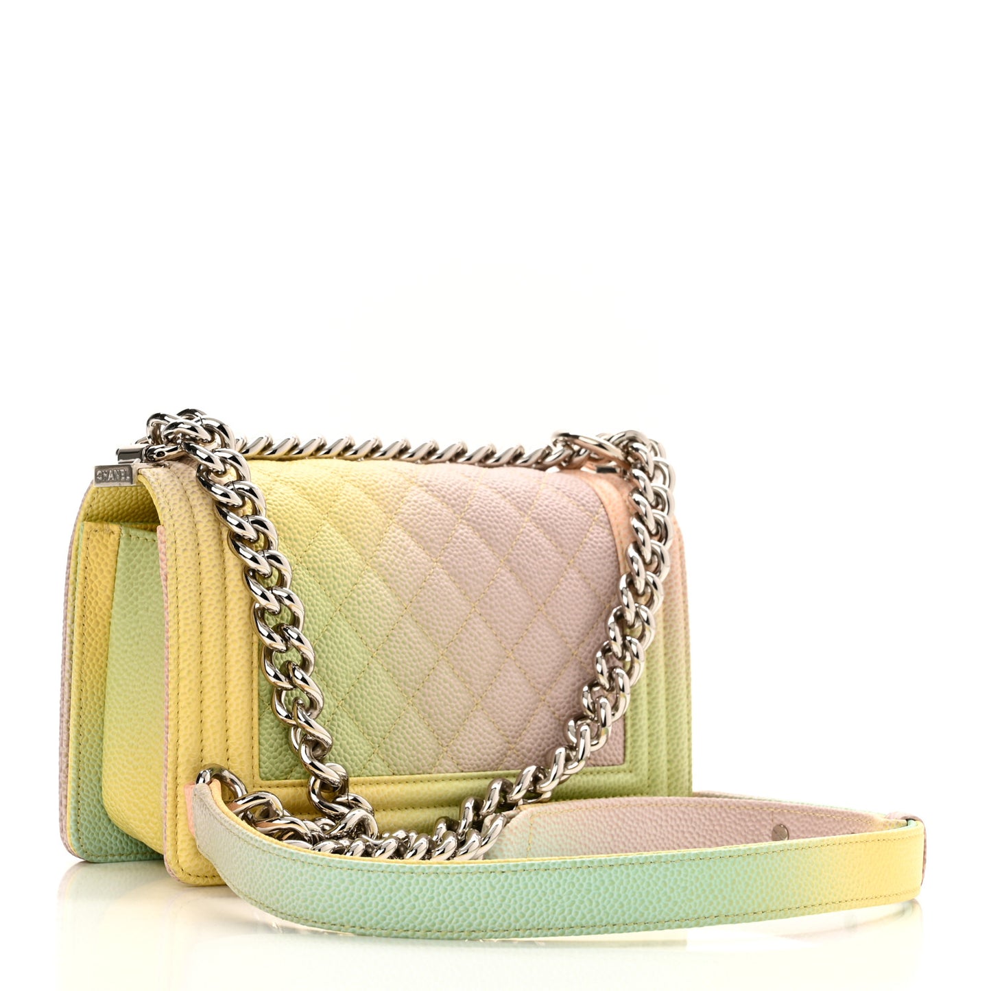 Caviar Quilted Small Cuba Rainbow Boy Flap Multicolor