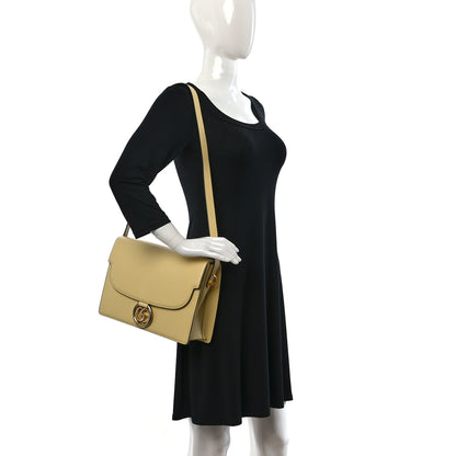 Gucci Textured Calfskin Medium Torchon GG Ring Shoulder Bag Butter 2 of 9