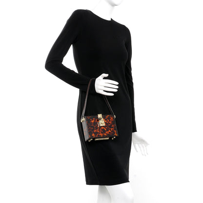 Dolce & Gabbana Plexiglass Tortoise Shell Effect Clutch Brown 2 of 6