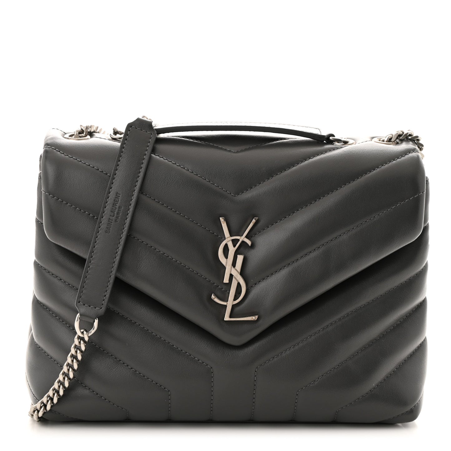 Calfskin Y Quilted Monogram Small Loulou Chain Satchel Storm