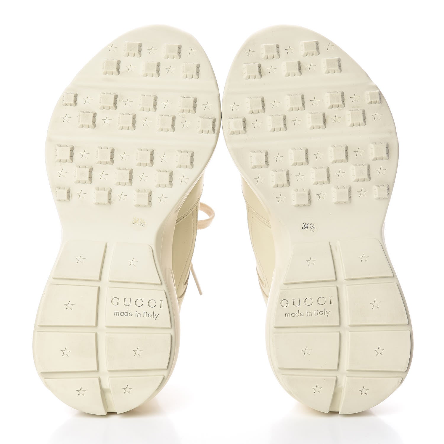 Gucci Calfskin Logo Womens Rhyton Sneakers 34.5 Ivory 5 of 8