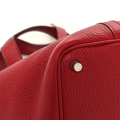 Hermes Taurillon Clemence Picotin Lock 18 PM Rouge Garance 9 of 12