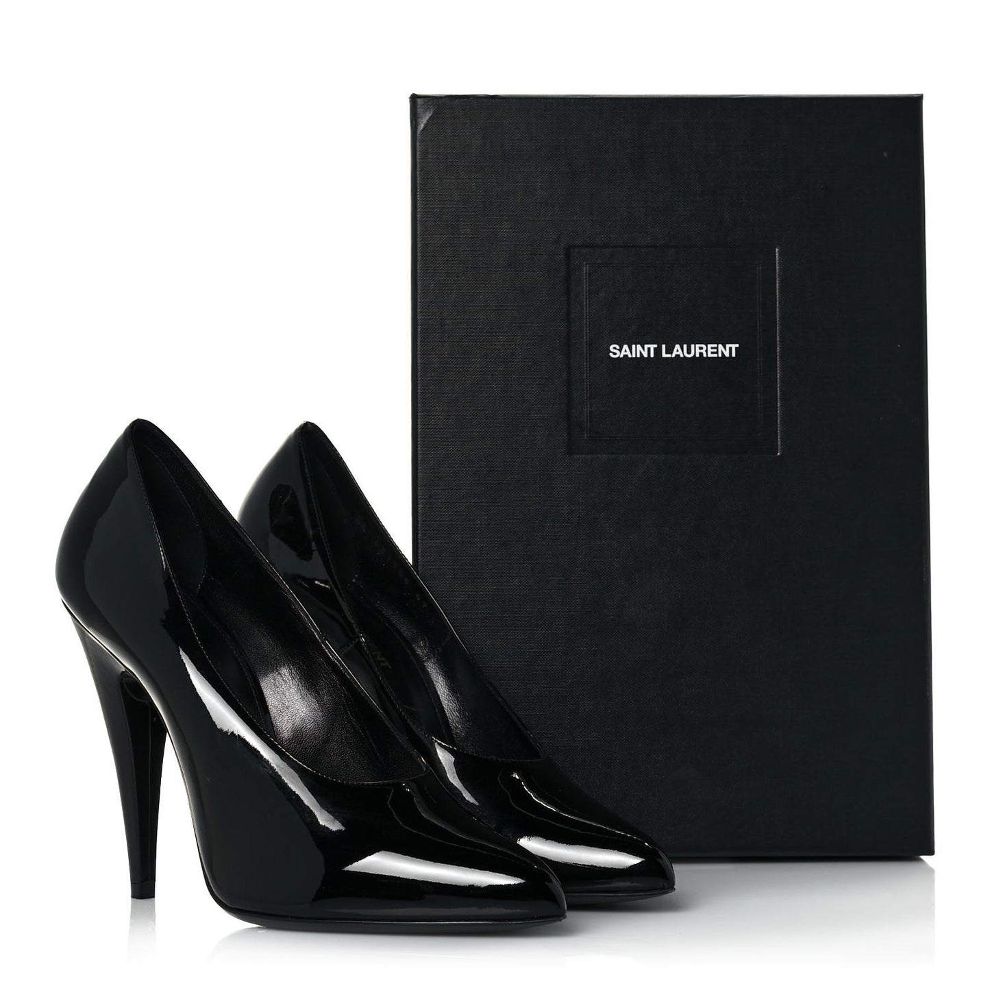 Patent Calfskin Kiki 100 Pumps 41 Black