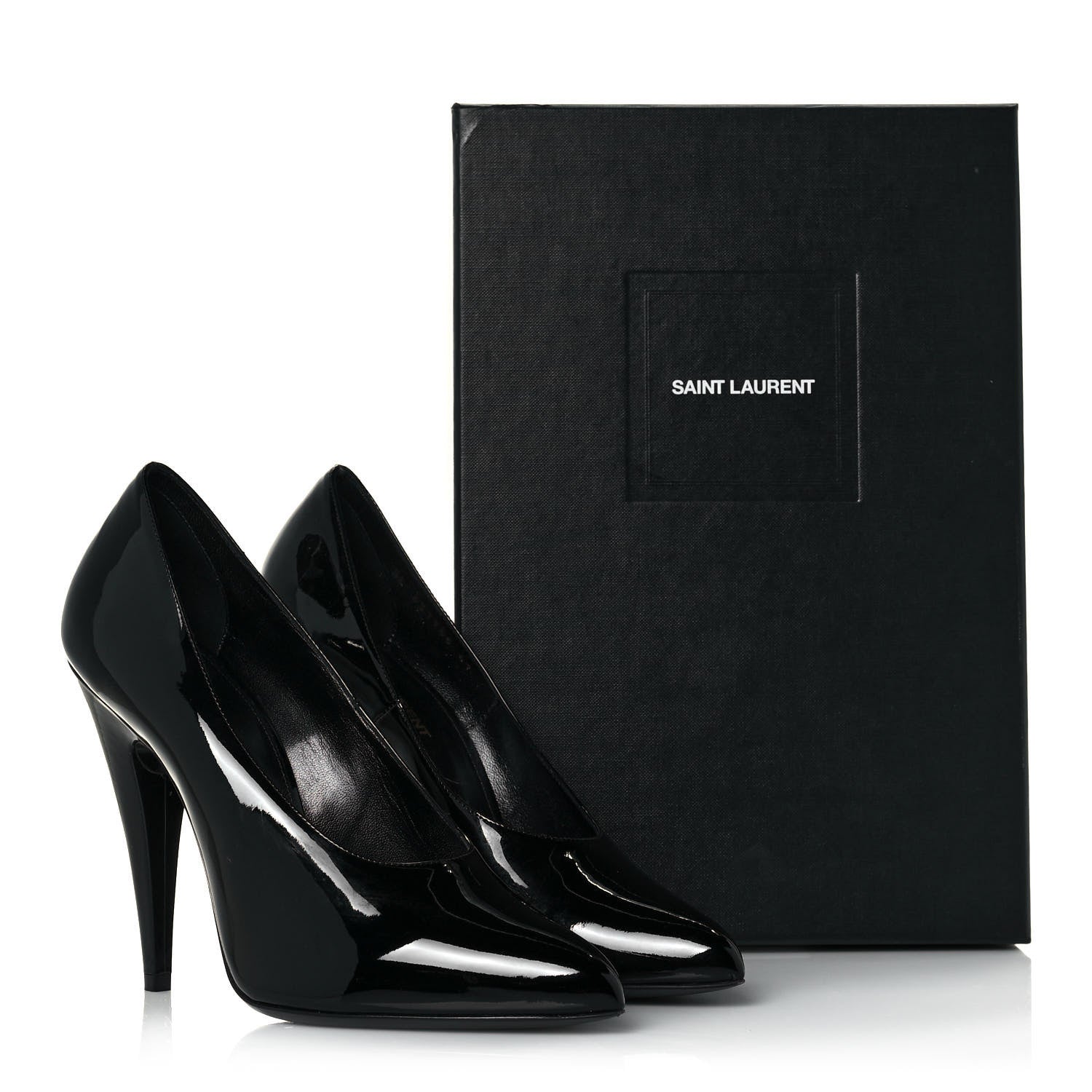 Saint Laurent Patent Calfskin Kiki 100 Pumps 41 Black 10 of 10