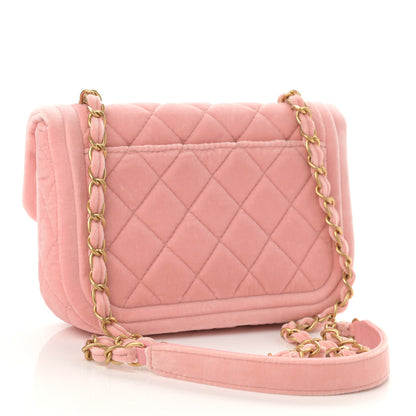Chanel Velour Quilted Mini Double Frame Flap Rose 3 of 10