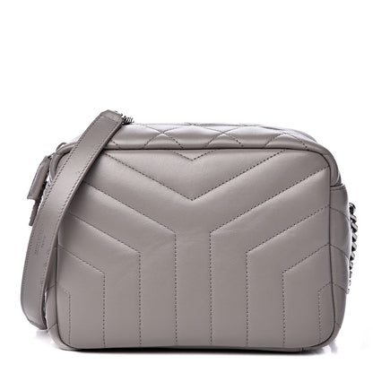 Saint Laurent Calfskin Y Quilted Monogram Small Loulou Bowling Bag Light Grey 1 of 8