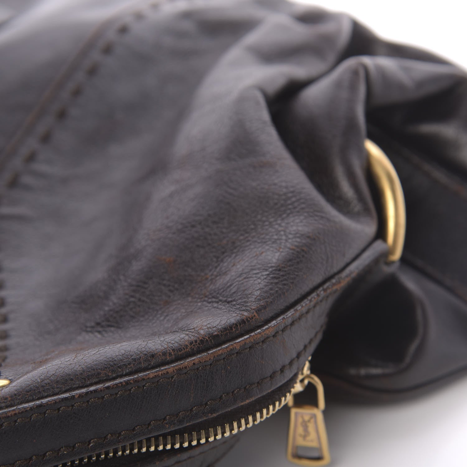 Saint Laurent Calfskin Oversized Muse Brown 8 of 19