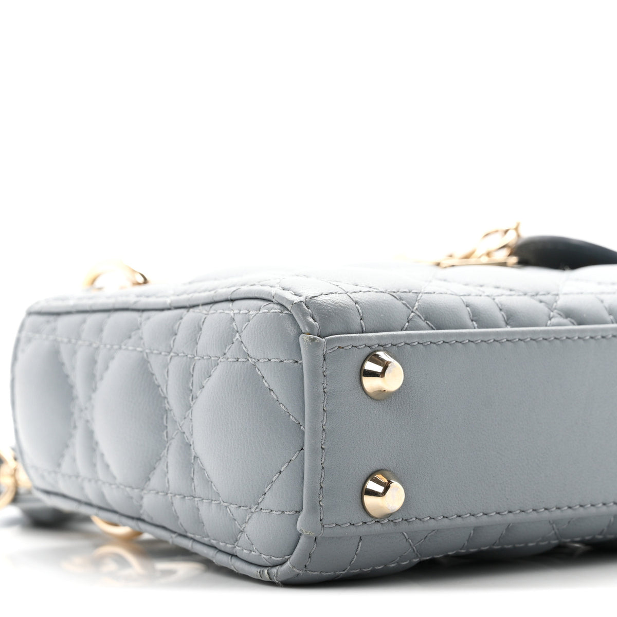 Lambskin Cannage Micro Lady Dior Cloud Blue