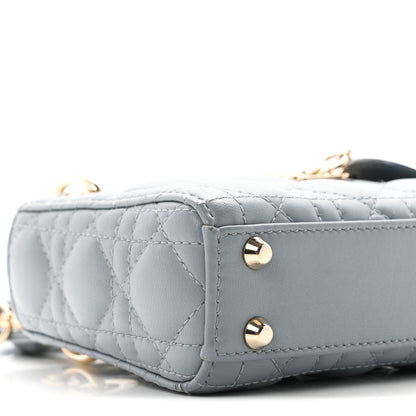 Christian Dior Lambskin Cannage Micro Lady Dior Cloud Blue 9 of 11