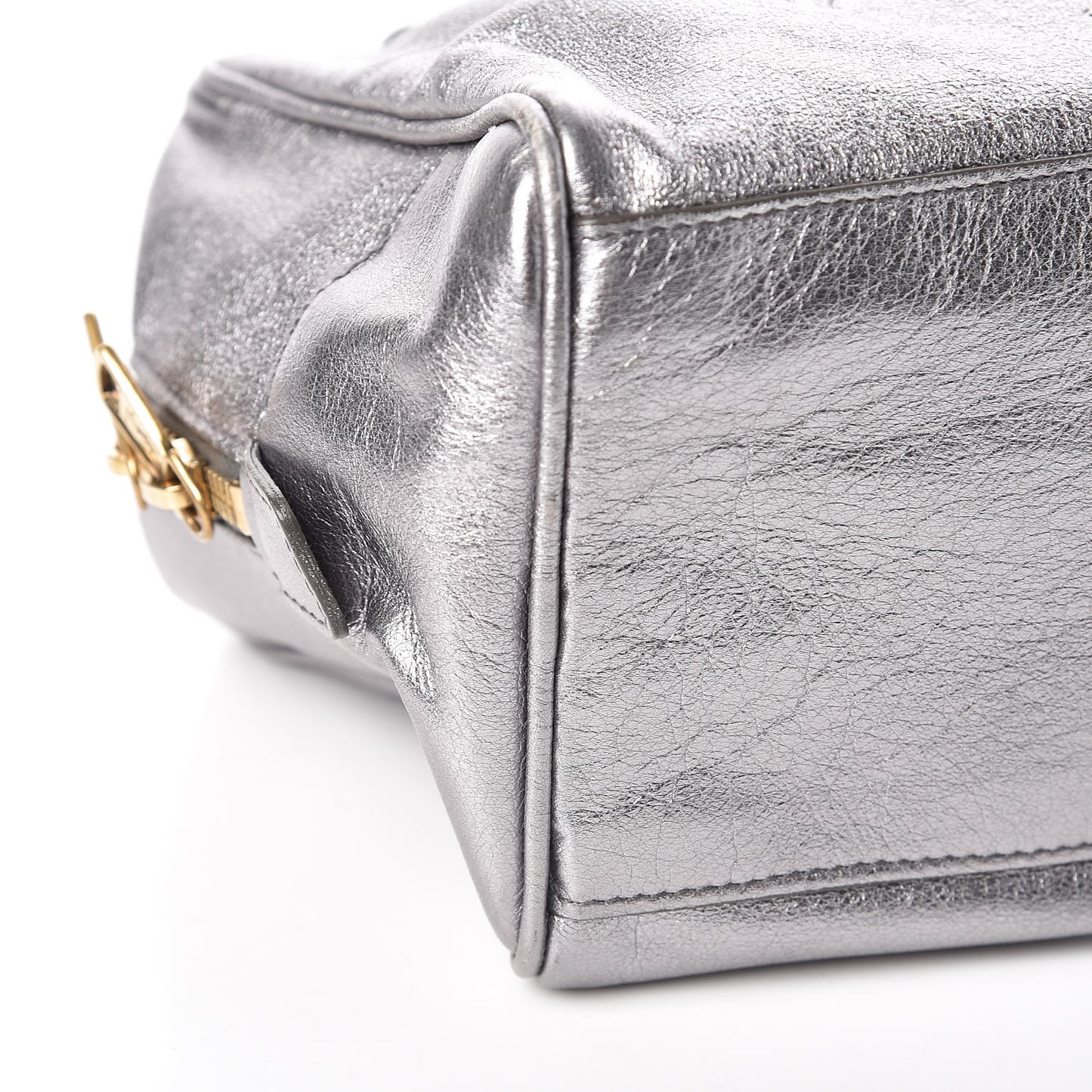 Metallic Calfskin Y-Mail Mini Bag Silver
