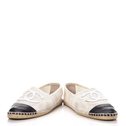 Chanel Mesh Lambskin Espadrilles 42 White Black 5 of 13