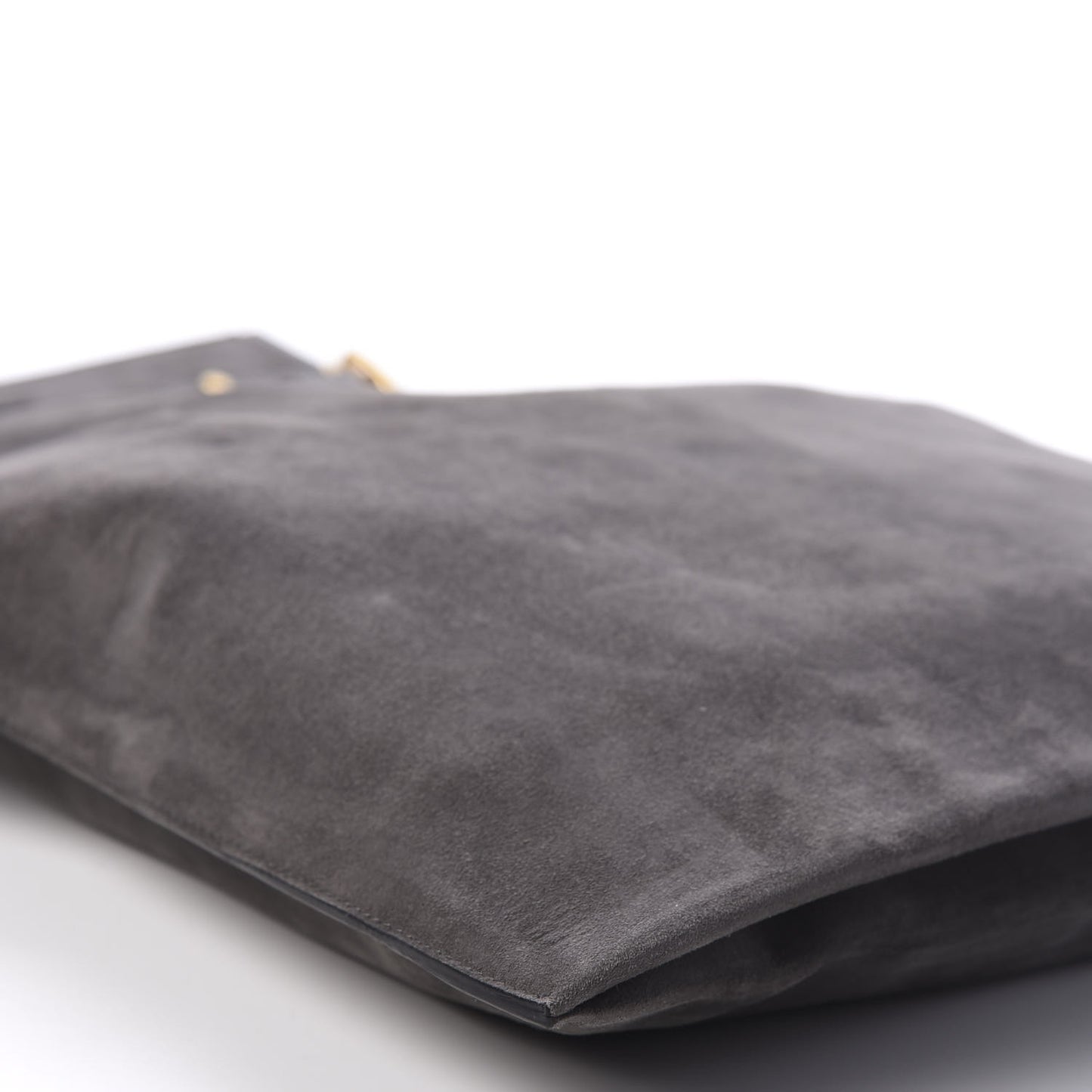 Suede Large Alix Padlock Zip Shoulder Bag Dark Grey