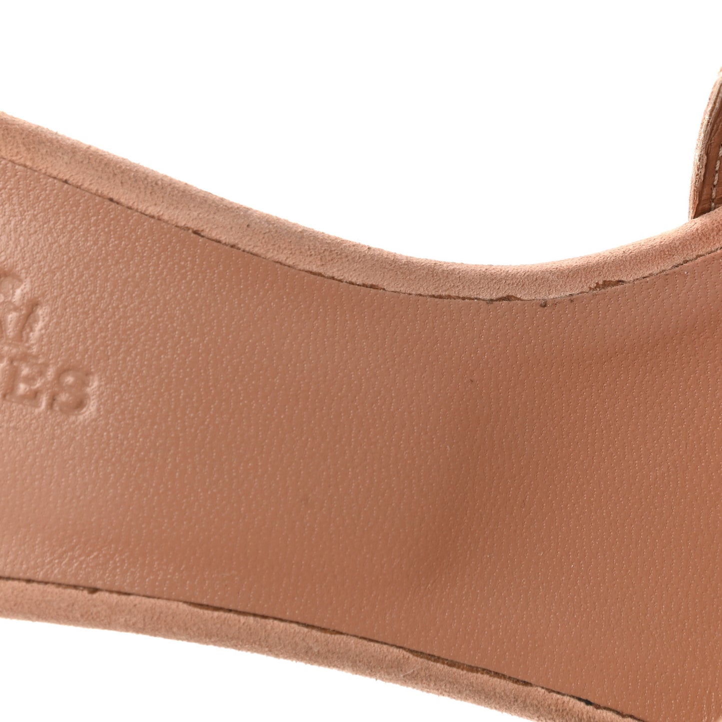 Suede Goatskin Crystal Oasis Sandals 36.5 Rose Nude