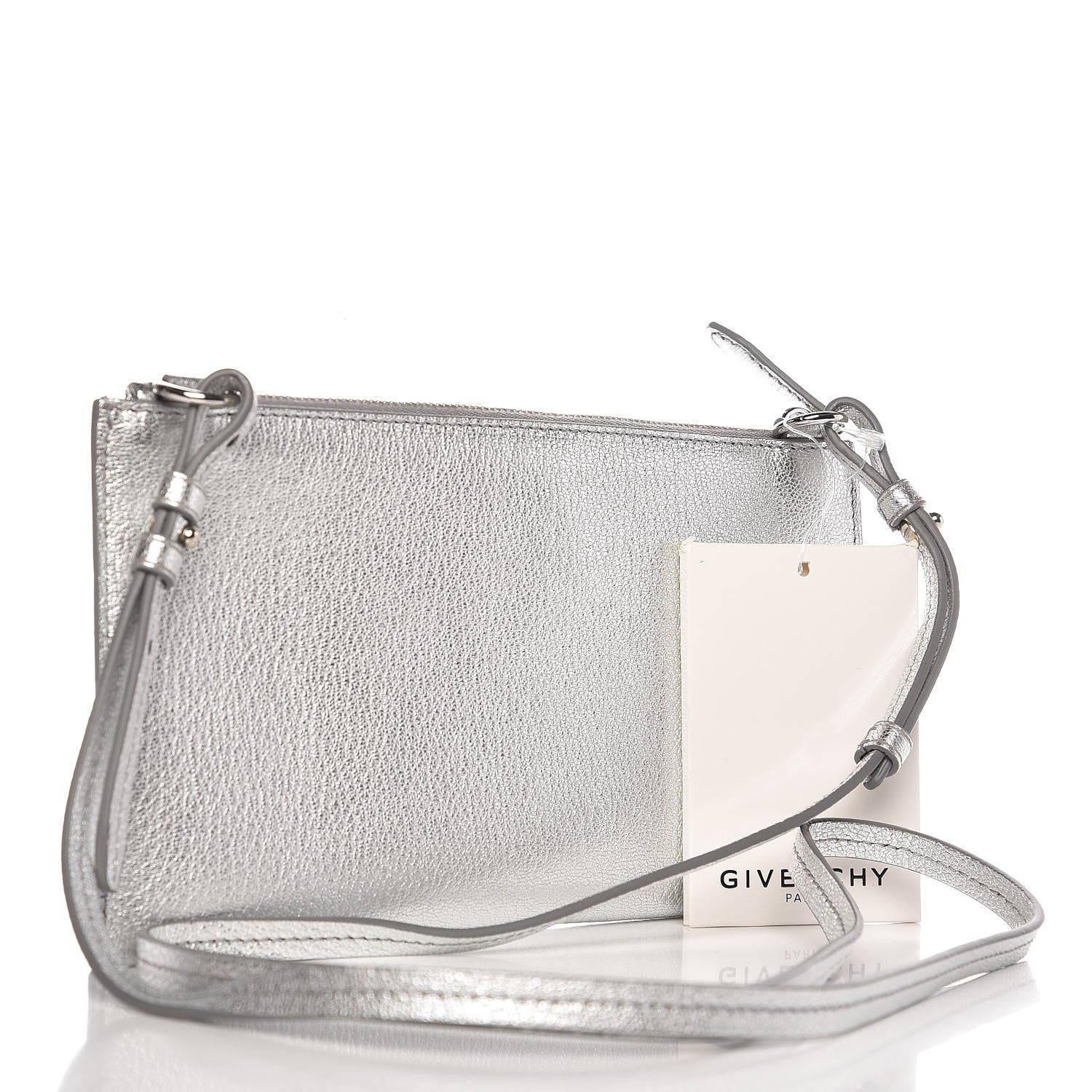 Givenchy Metallic Grained Goatskin Antigona Crossbody Silver 3 of 11