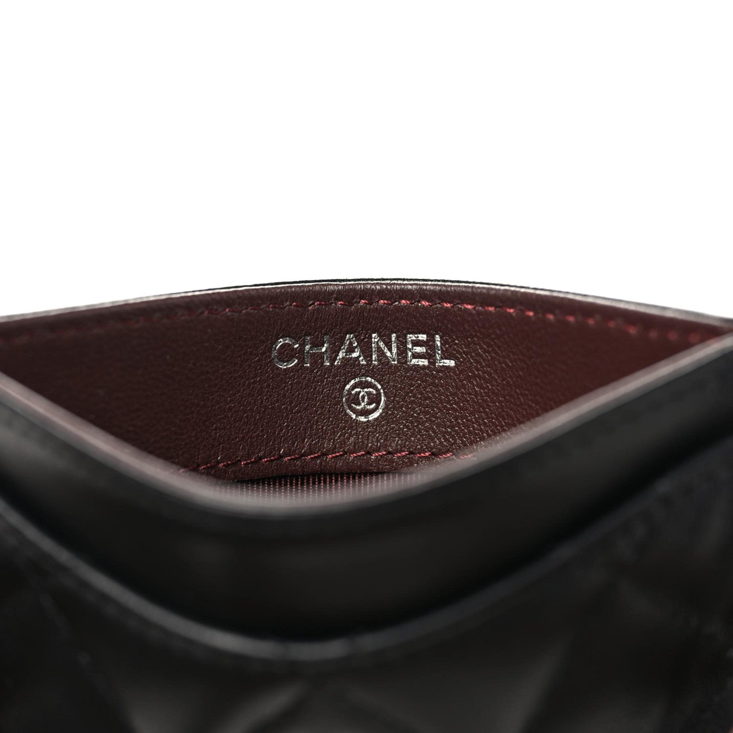 Chanel Lambskin Glitter Quilted Card Holder Black 6 of 7