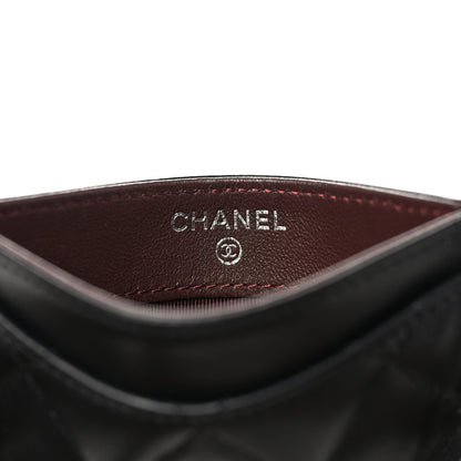 Chanel Lambskin Glitter Quilted Card Holder Black 6 of 7