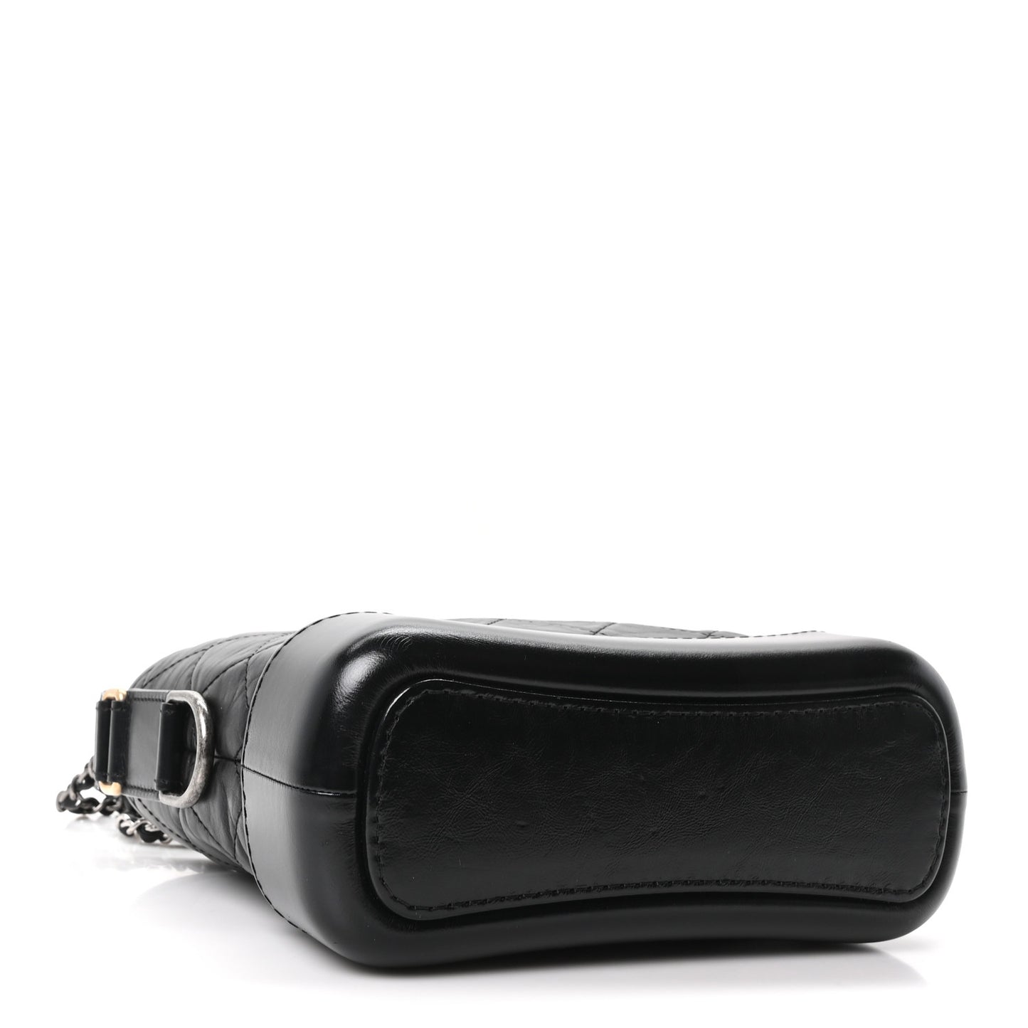 Aged Calfskin Quilted Small Gabrielle Hobo Black
