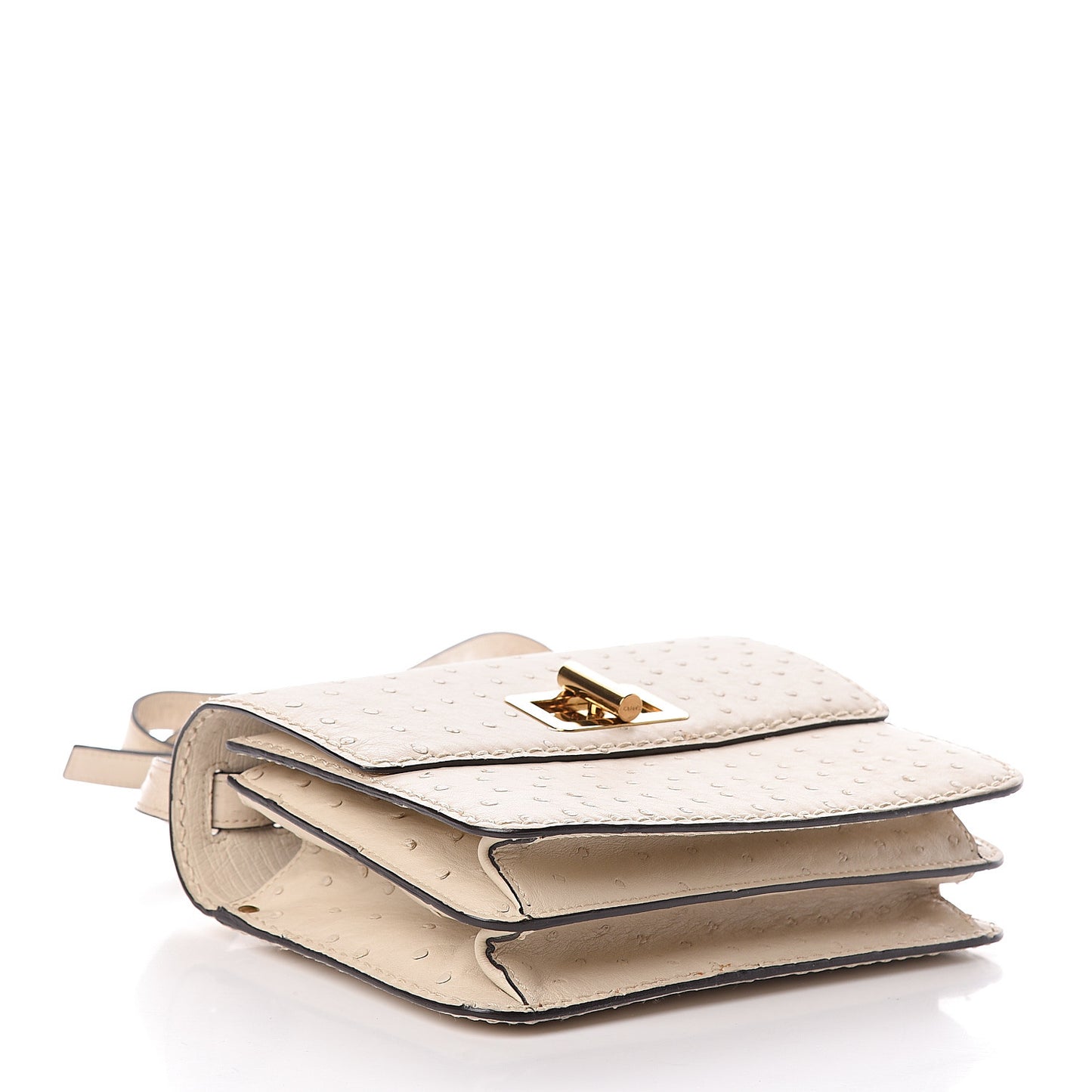 Ostrich Louise Shoulder Bag Ivory