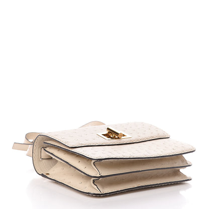 Chloe Ostrich Louise Shoulder Bag Ivory 4 of 14