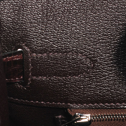 Hermes Shiny Niloticus Crocodile Birkin 30 Chocolate 19 of 25
