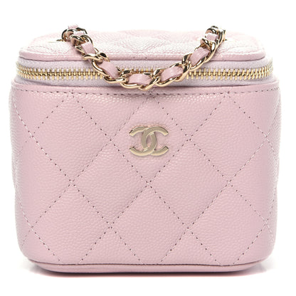 Chanel Caviar Quilted Mini Vanity Case With Chain Light Pink 1 of 10