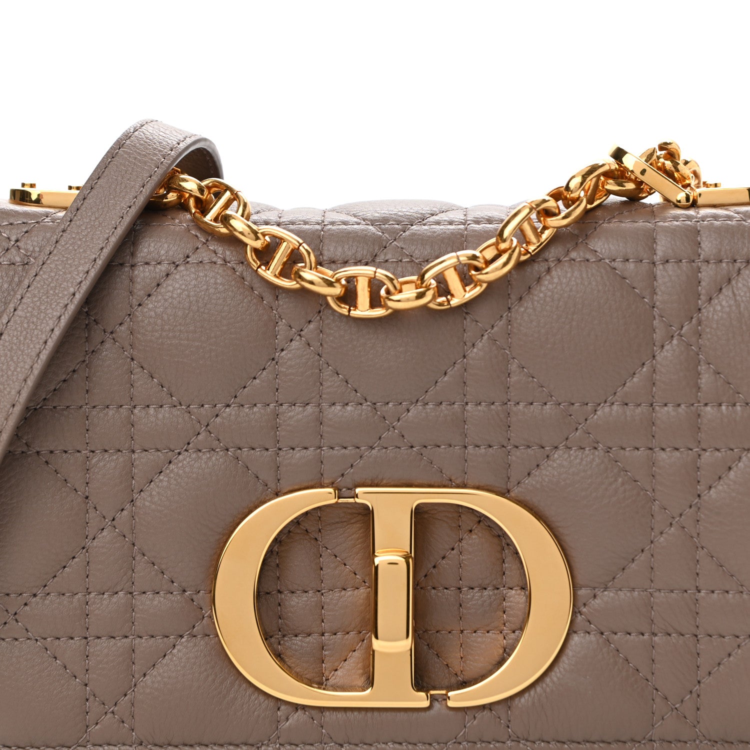 Christian Dior Calfskin Cannage Small Caro Bag Taupe 8 of 11
