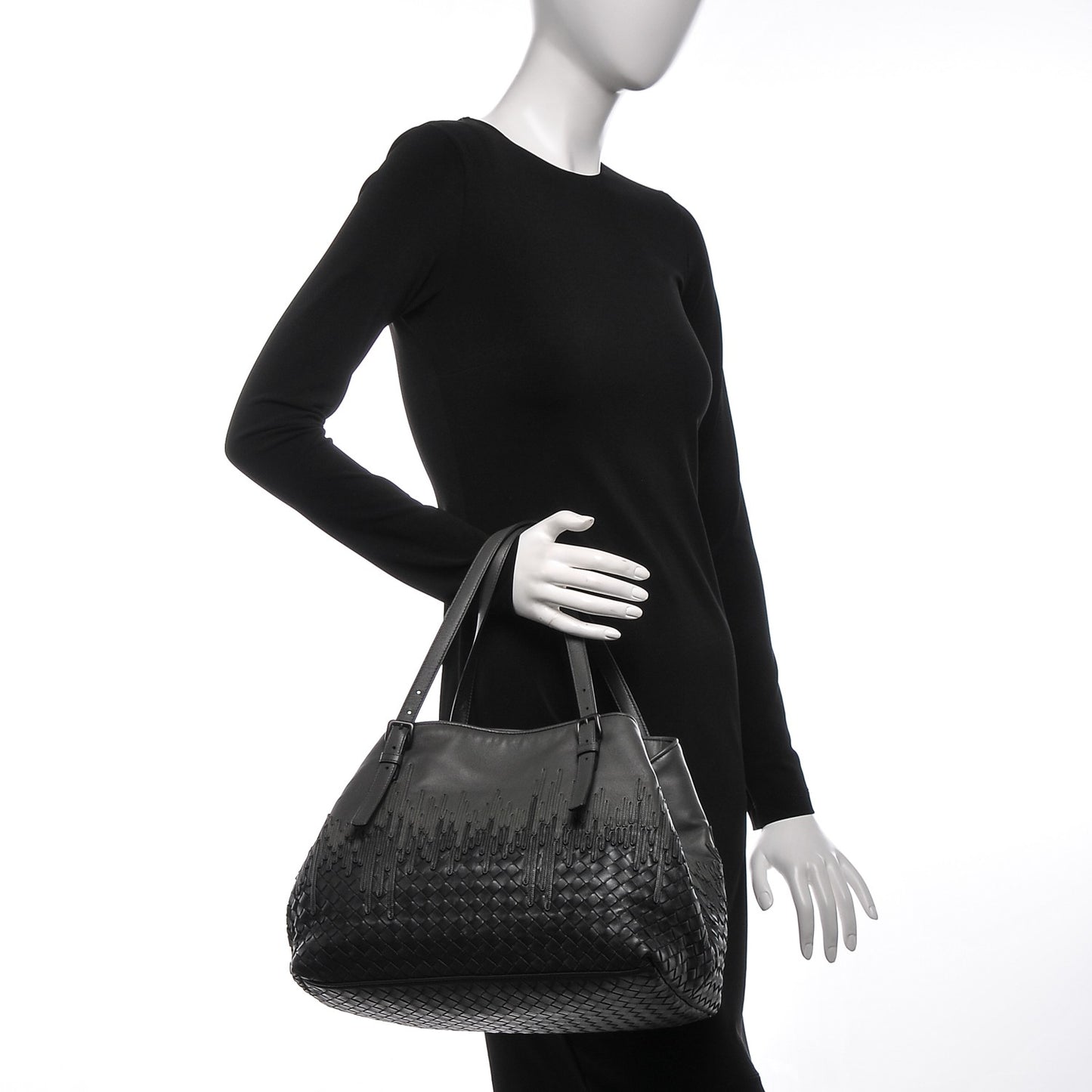 Nappa Intrecciato Medium Flow Wave Tote Ardoise