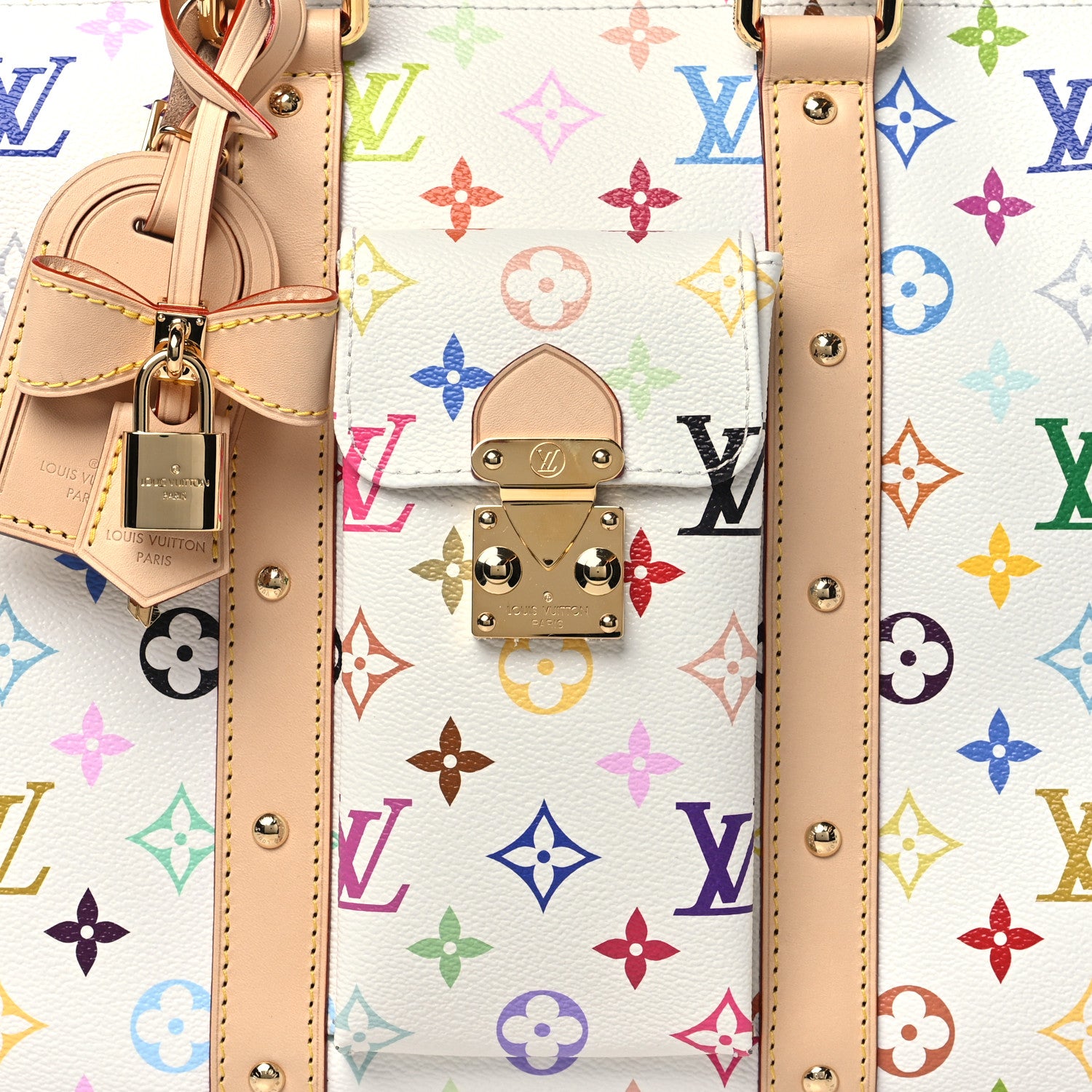 Louis Vuitton LV X TM Monogram Multicolor Keepall Bandouliere 45 White 6 of 8