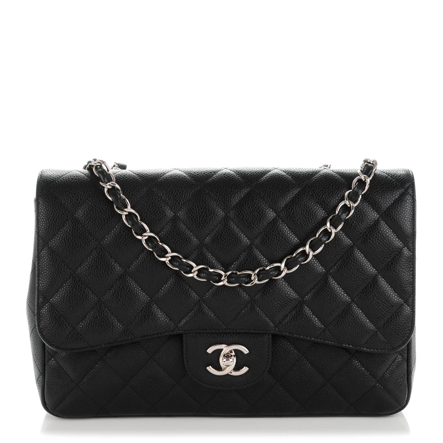 Chanel Caviar Quilted Jumbo Single Flap Black 1 of 8