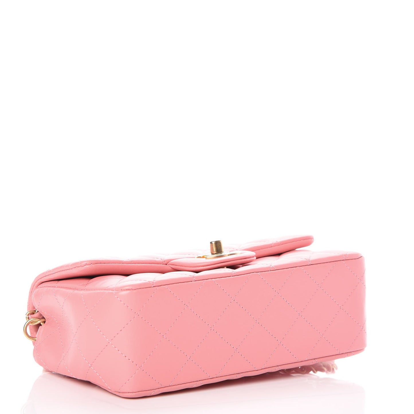 Lambskin Quilted Mini Rectangular Flap Pink