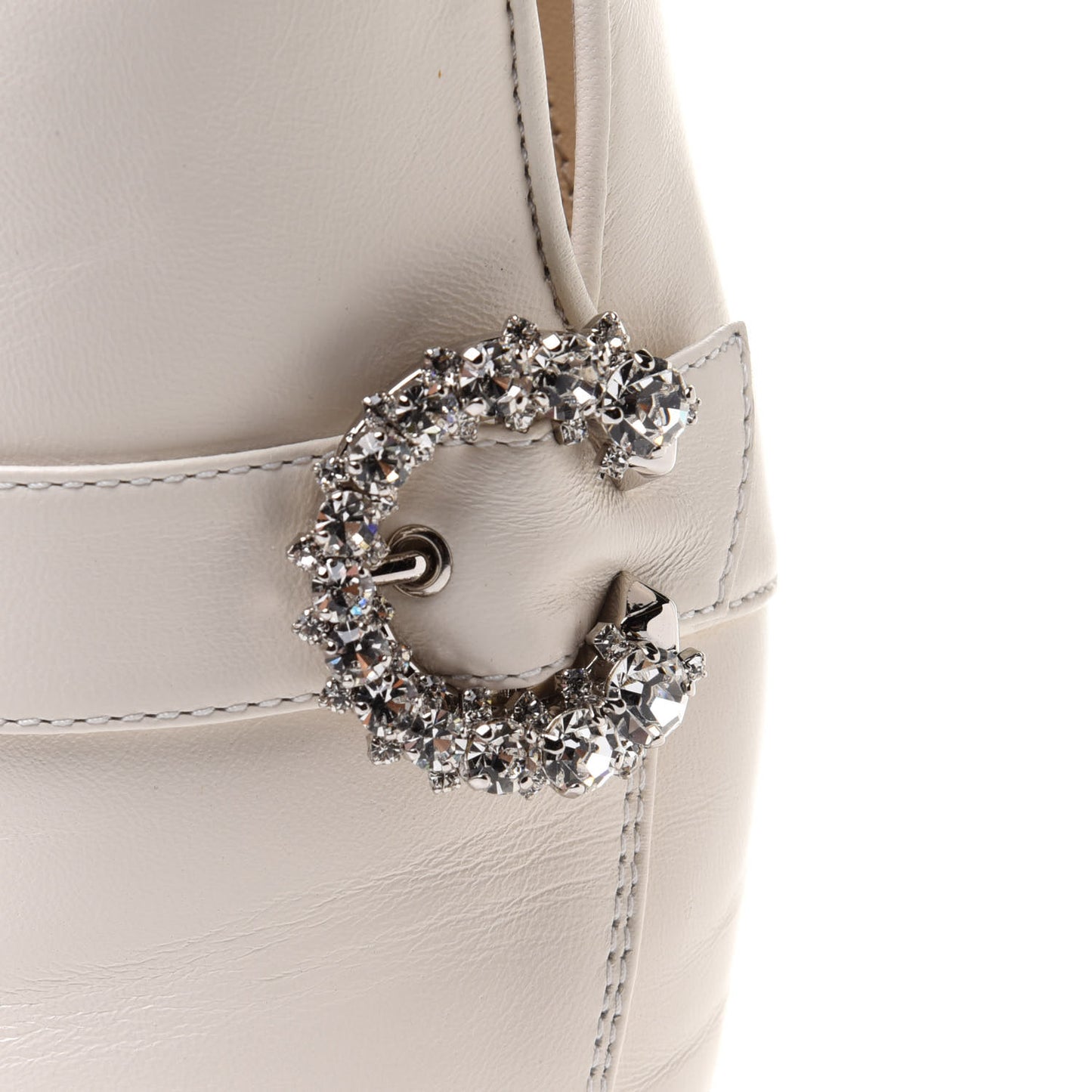 Nappa Crystal Mani Flat Loafer 39.5 Latte