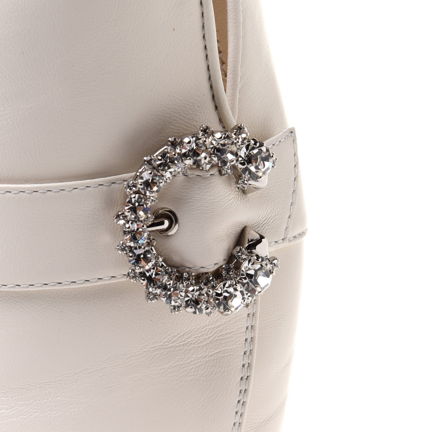 Jimmy Choo Nappa Crystal Mani Flat Loafer 39.5 Latte 9 of 12