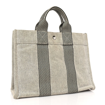 Hermes Canvas Herline PM Tote Light Grey 3 of 8