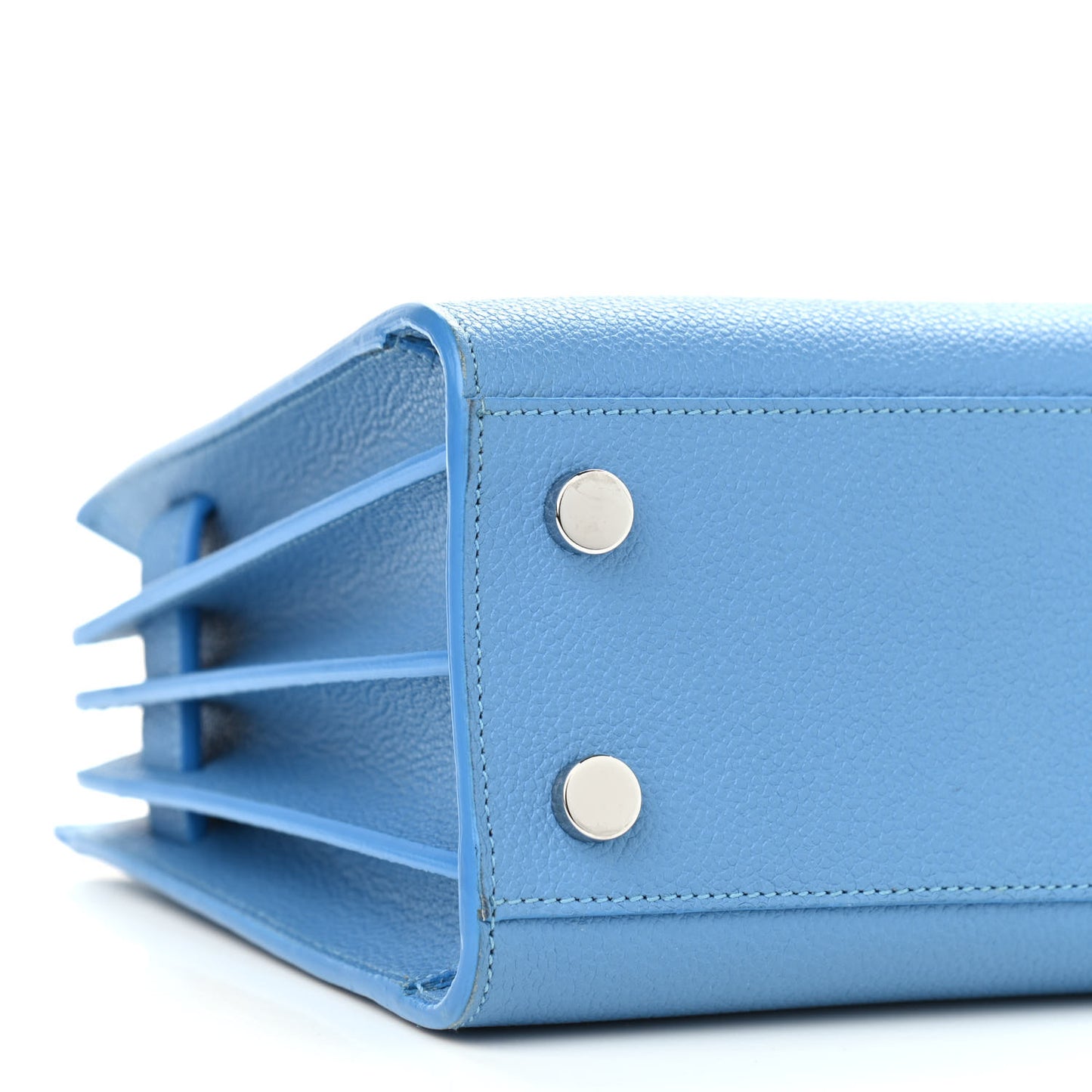 Grained Calfskin Nano Sac De Jour Blue Clair