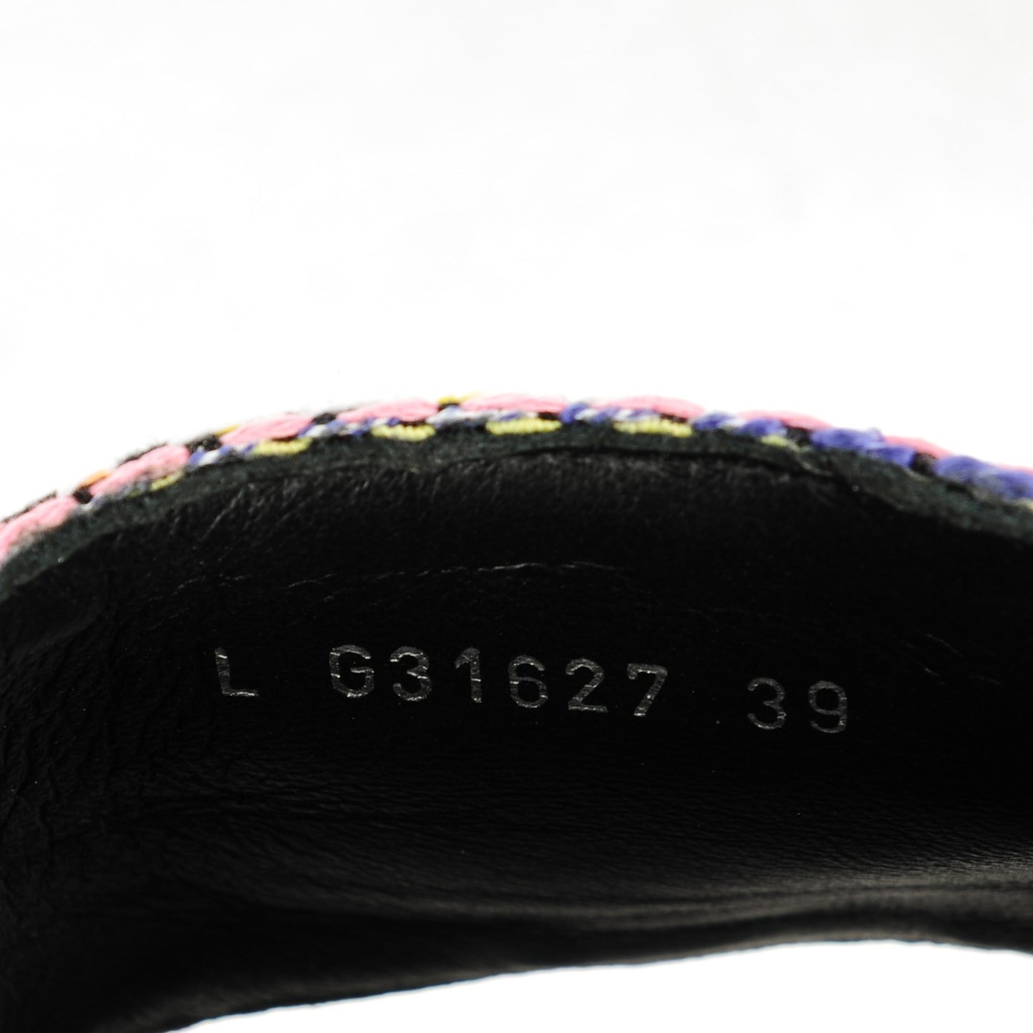 Tweed Lambskin Chain Flat Sandals 39 Black Multicolor