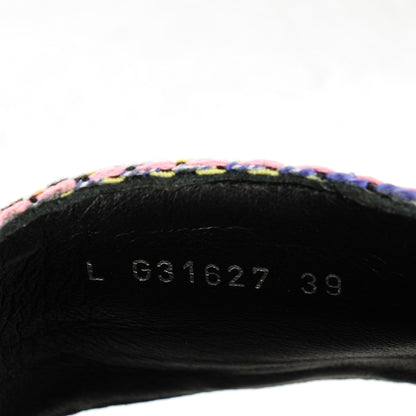 Chanel Tweed Lambskin Chain Flat Sandals 39 Black Multicolor 9 of 9