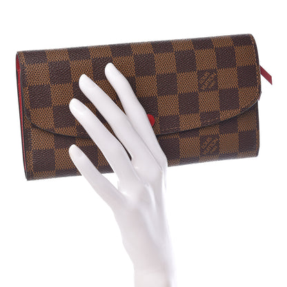 Louis Vuitton Damier Ebene Emilie Wallet Red 2 of 8