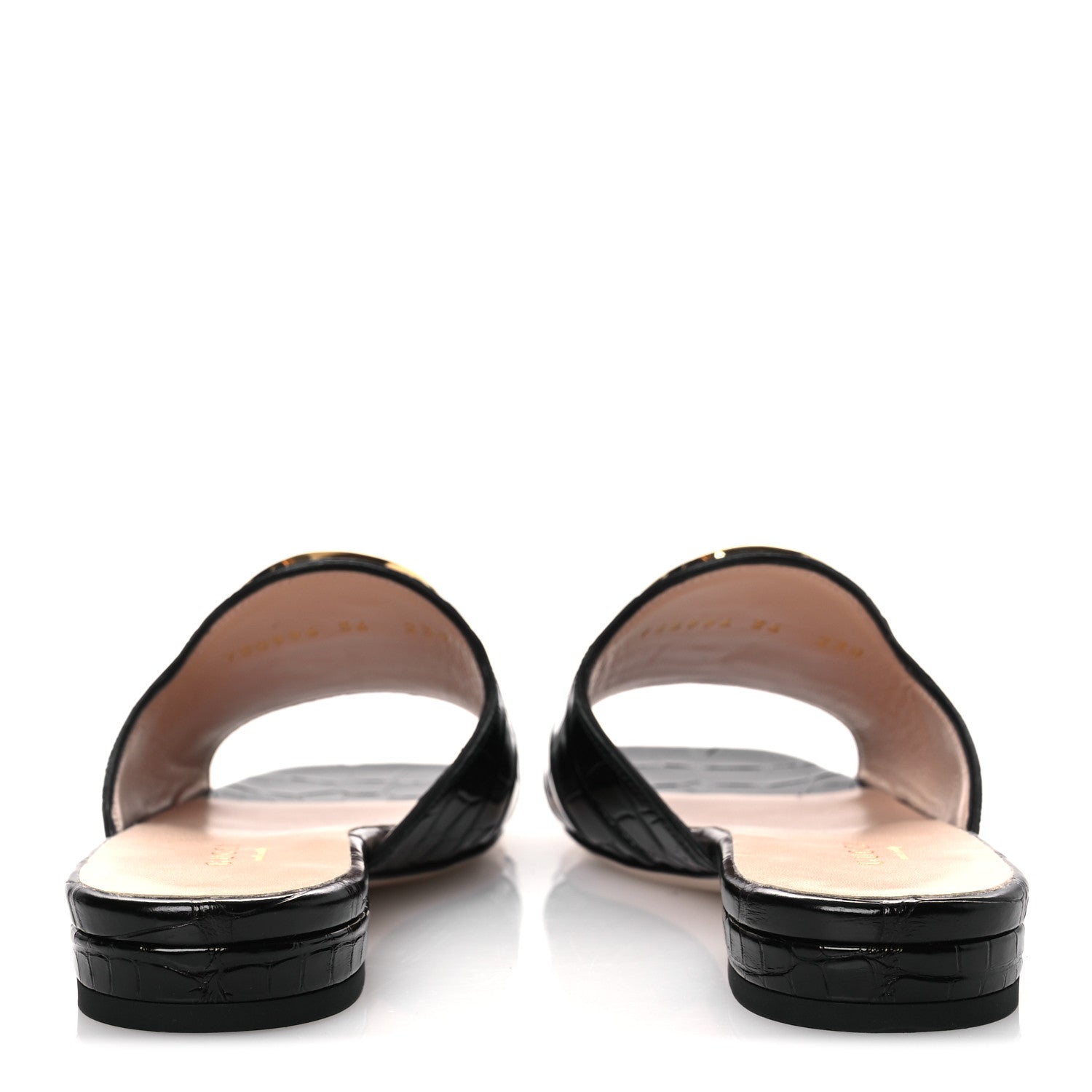 Gucci Crocodile Nojum Blondie Slide Sandals 36 Black 6 of 12