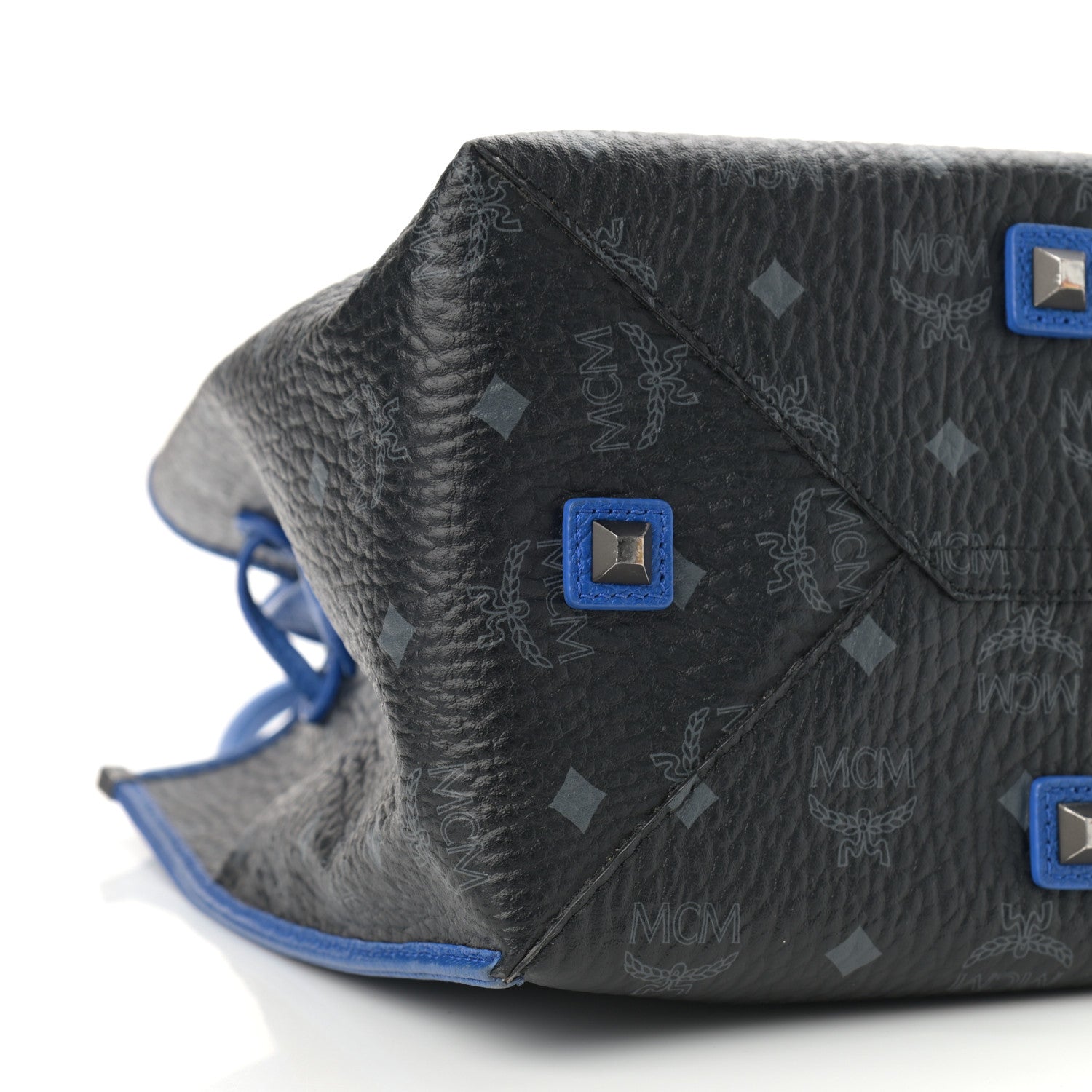 MCM Visetos Kira Drawstring Bag Black Blue 10 of 14