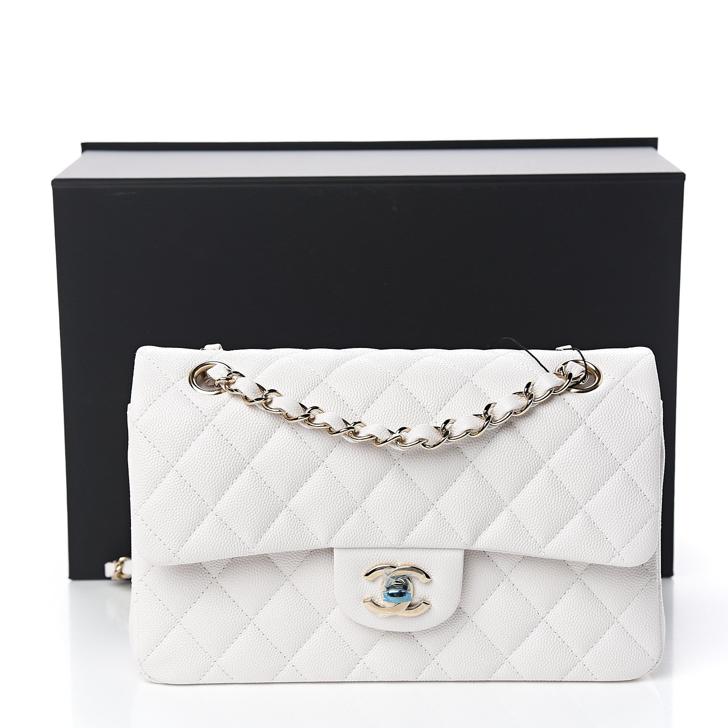Chanel Caviar Quilted Small Double Flap White 9 of 9