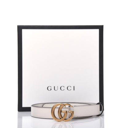 Gucci Calfskin Double G 20mm Belt 85 34 Mystic White 8 of 8