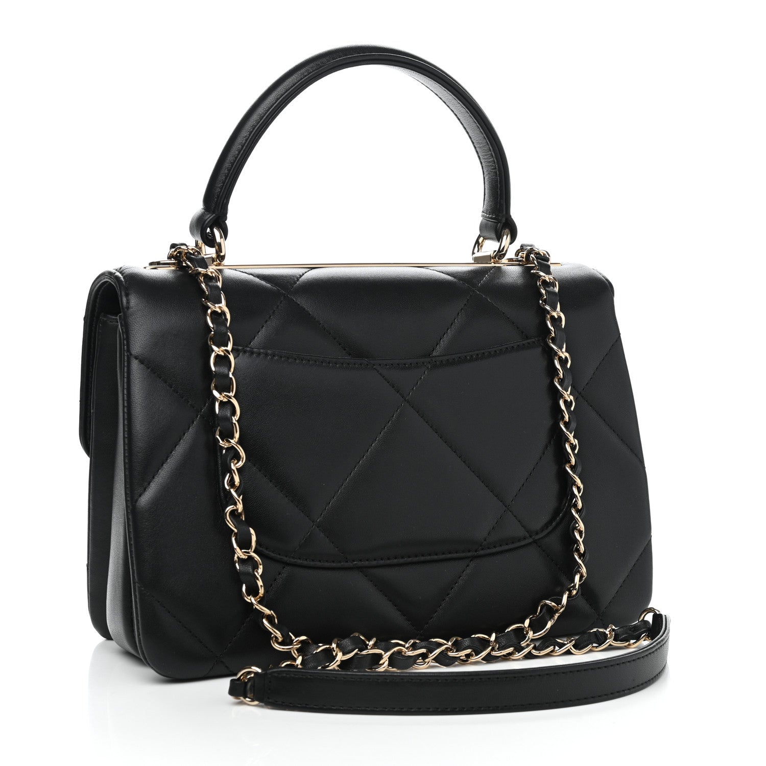 Chanel Lambskin Quilted Small Trendy CC Dual Handle Flap Bag Black 3 of 10