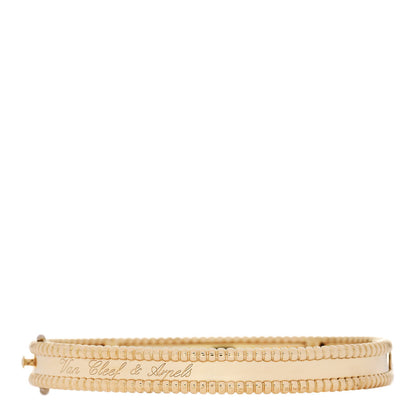 Van Cleef & Arpels 18K Yellow Gold Perlee Signature Bangle Bracelet M 2 of 3