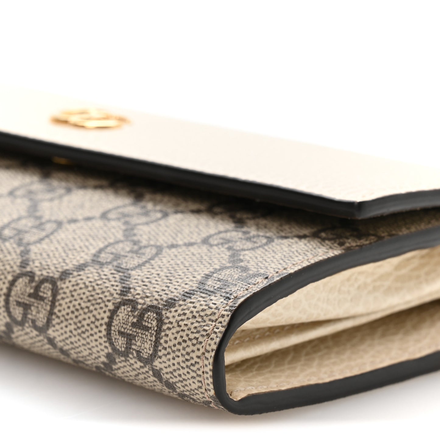 Dollar Calfskin GG Supreme Monogram Petite GG Marmont Wallet Chain Bag Mystic White Beige Ebony Mystic White Beige Ebony