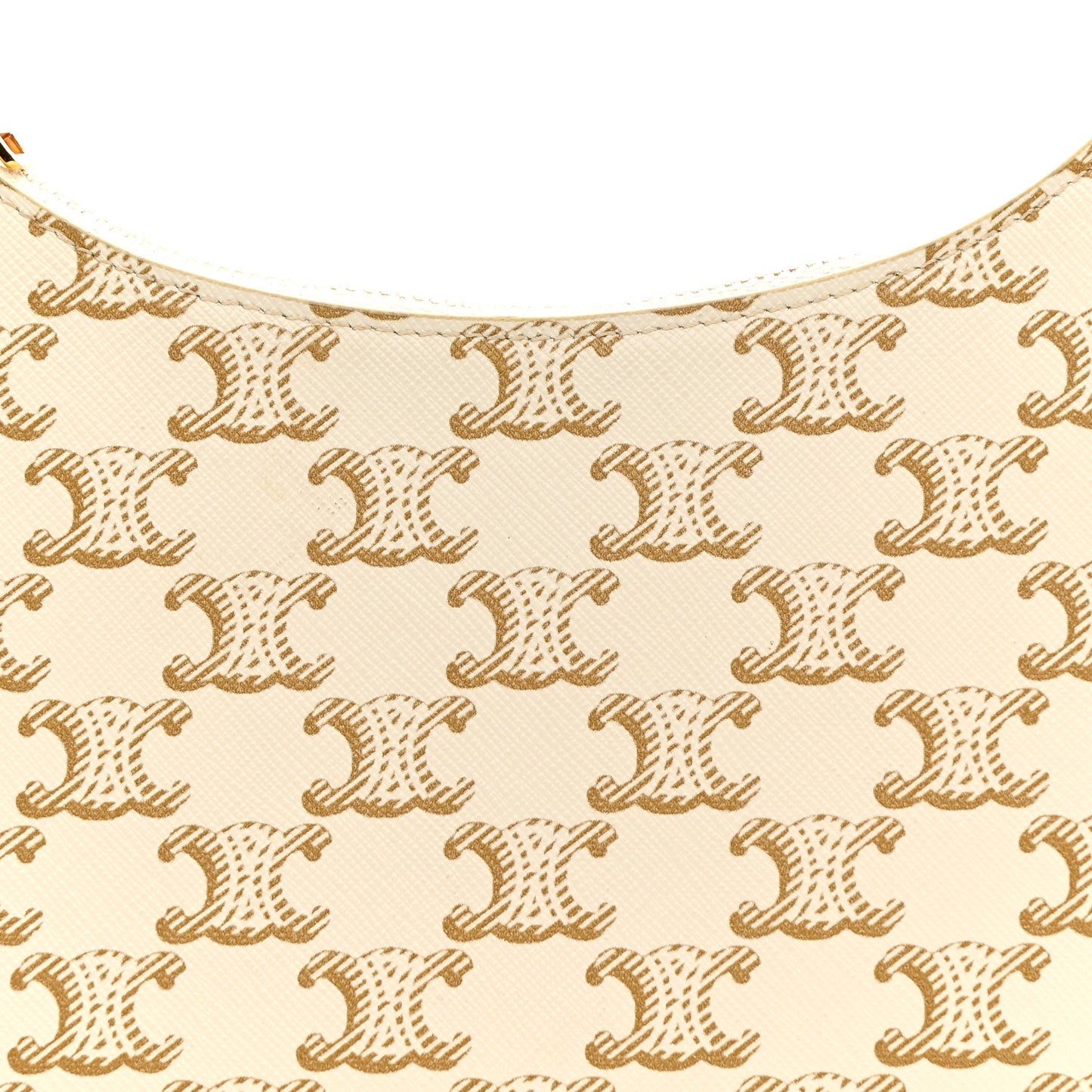 Canvas Calfskin Ava Triomphe Shoulder Bag White