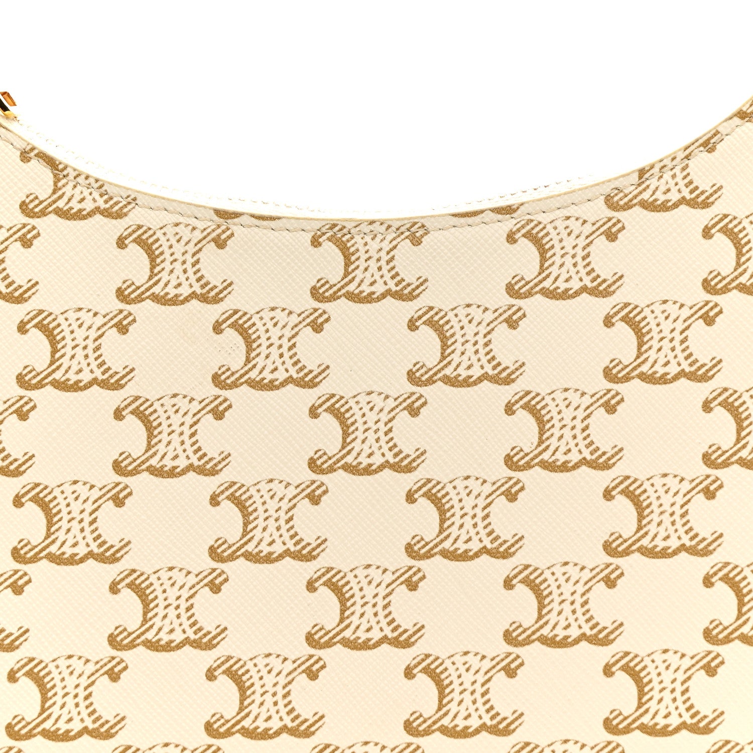Celine Canvas Calfskin Ava Triomphe Shoulder Bag White 9 of 11