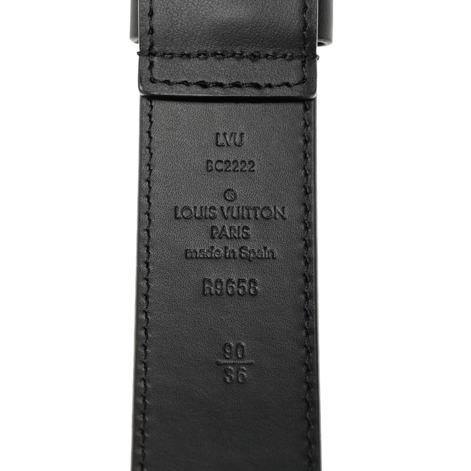 Louis Vuitton Calfskin 35mm Pont Neuf Belt 90 36 Black 3 of 5