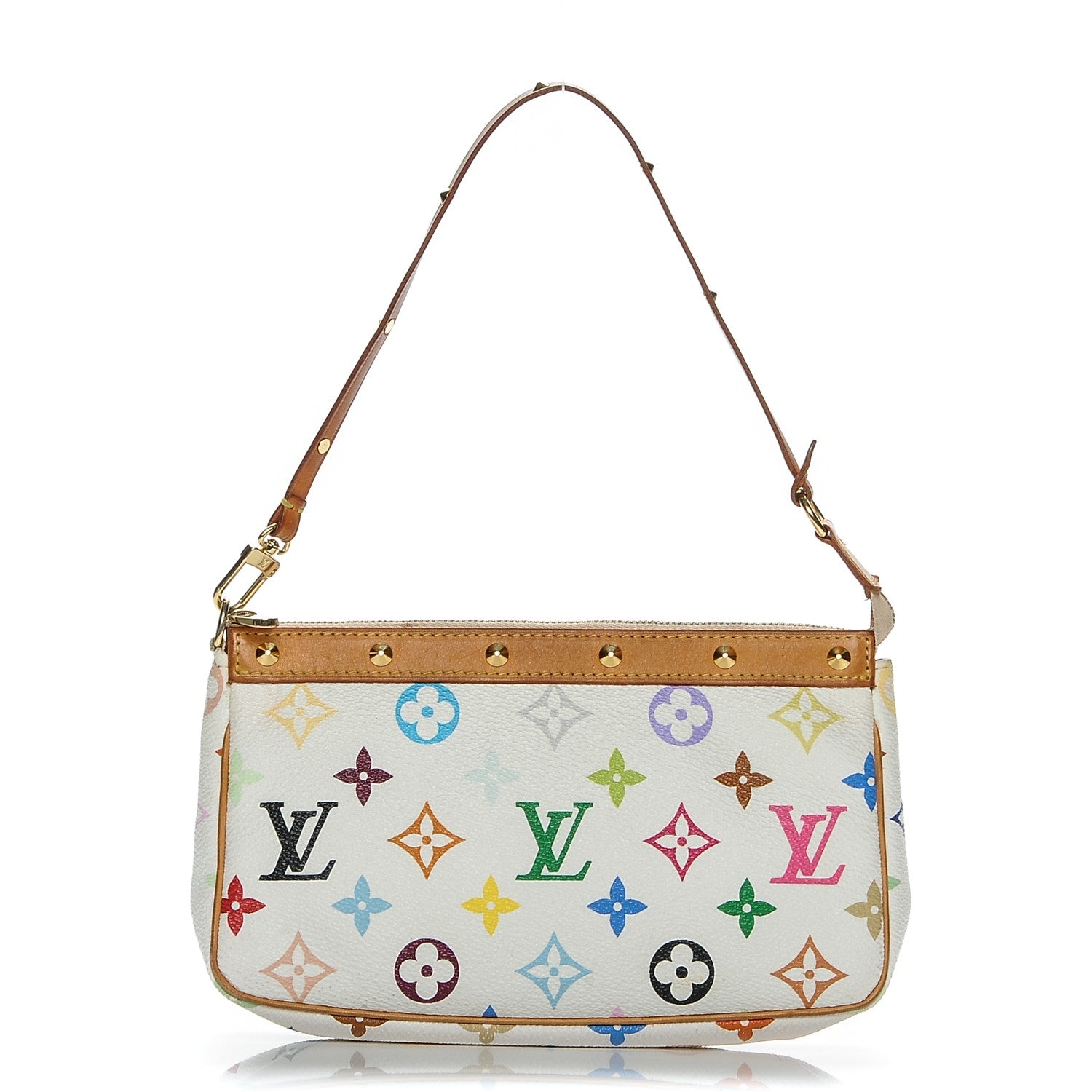 Louis Vuitton Monogram Multicolor Pochette Accessories White 1 of 8