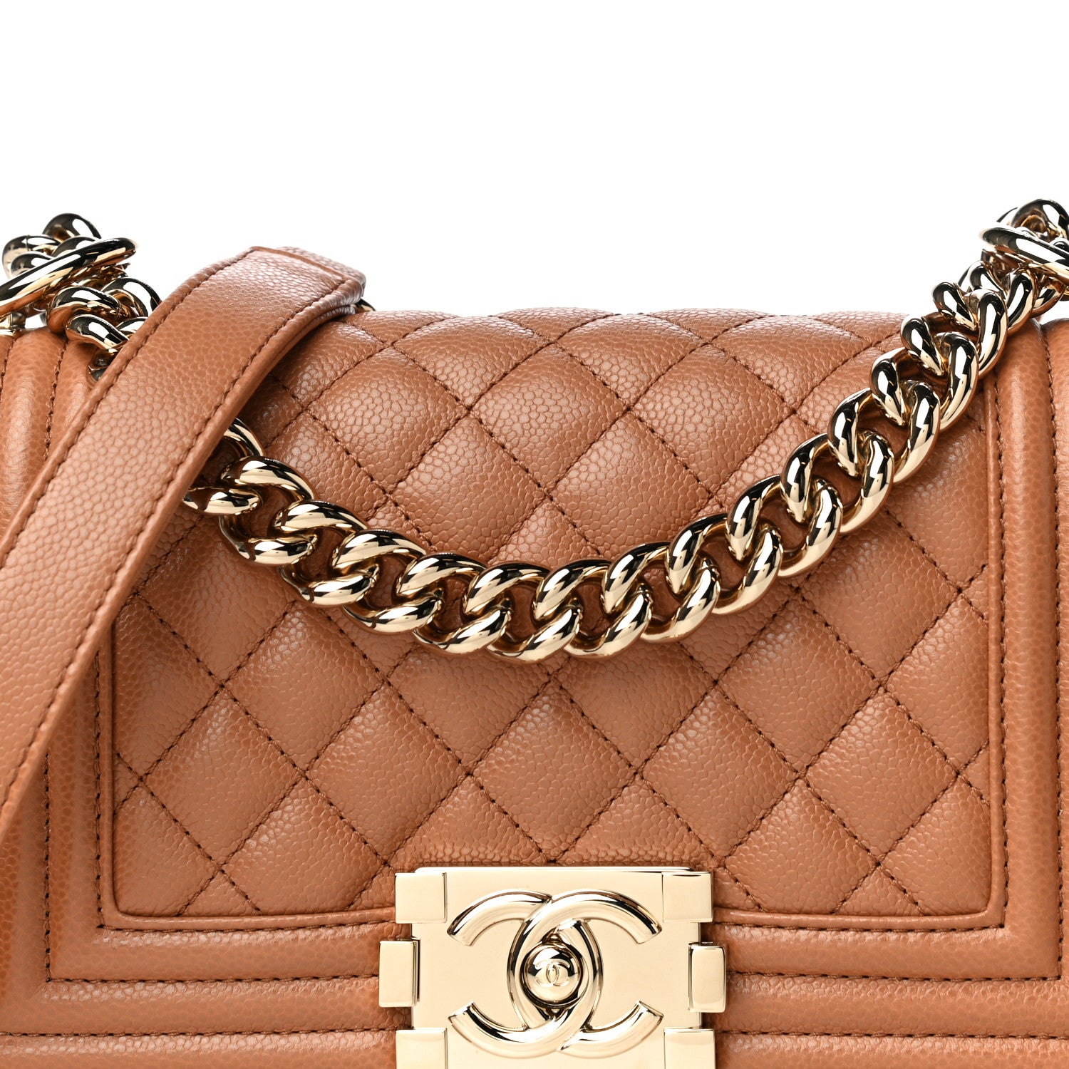 Chanel Caviar Quilted Small Boy Flap Brown 8 of 11