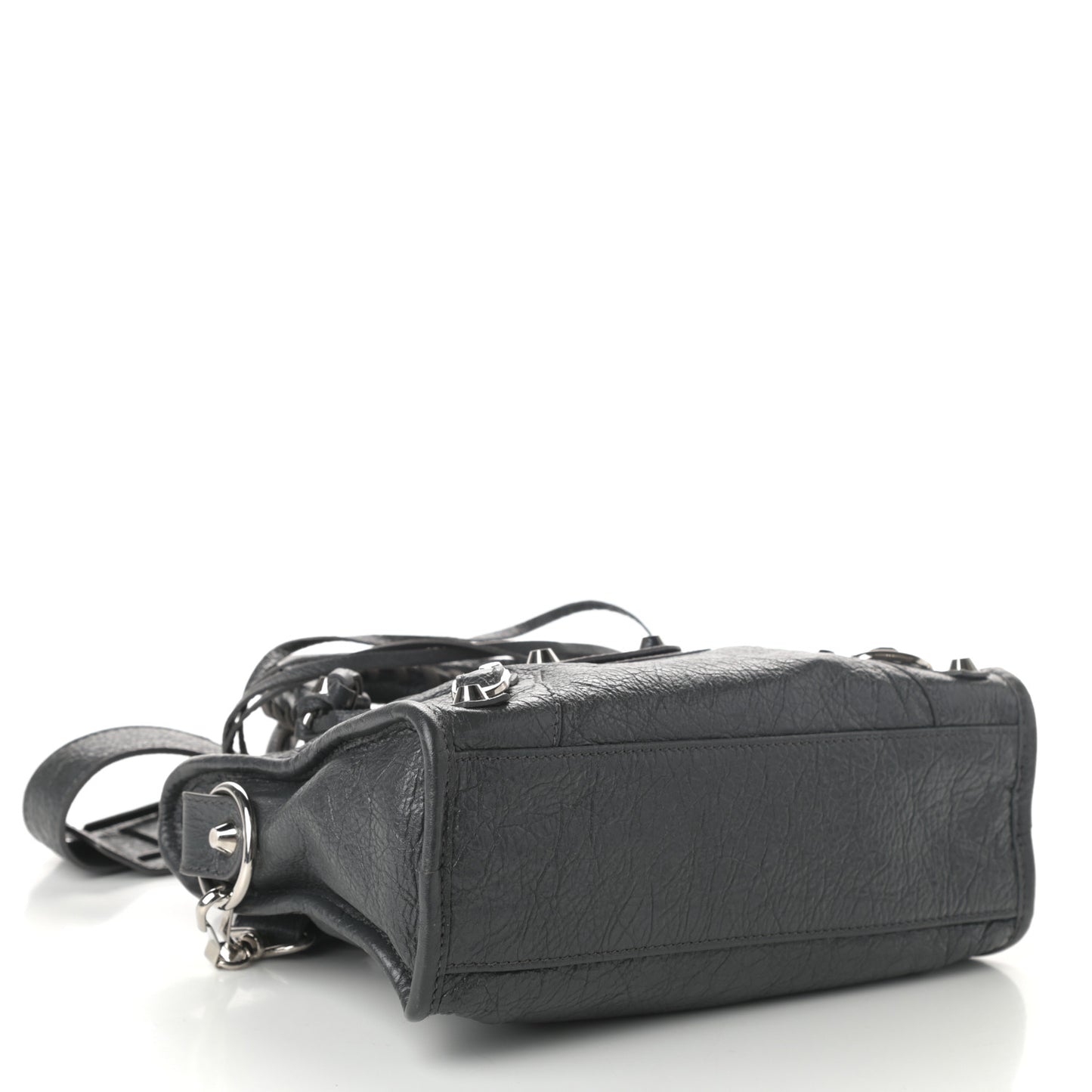 Agneau Classic Silver Hardware Mini City Gris Fossile